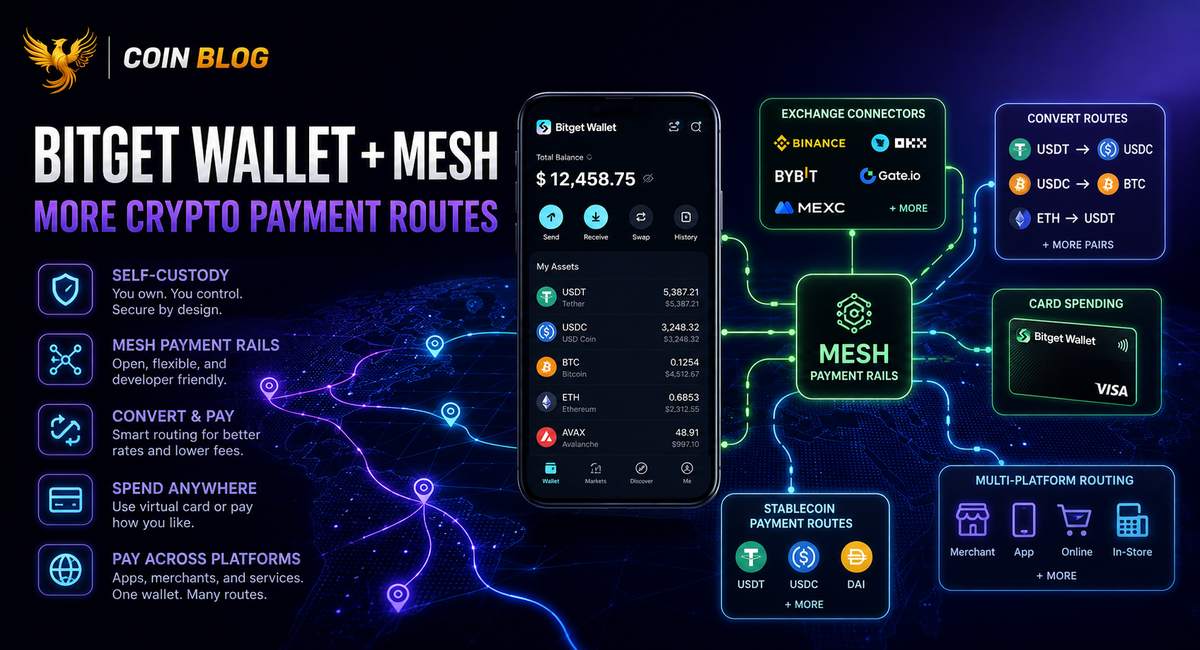 Bitget Wallet и Mesh расширяют маршруты для криптовалютных платежей cover image