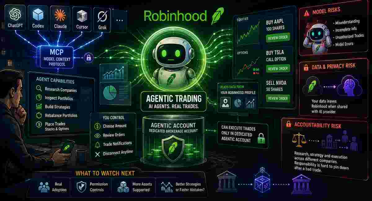 Robinhood открыла брокерские счета для внешних AI-агентов cover image