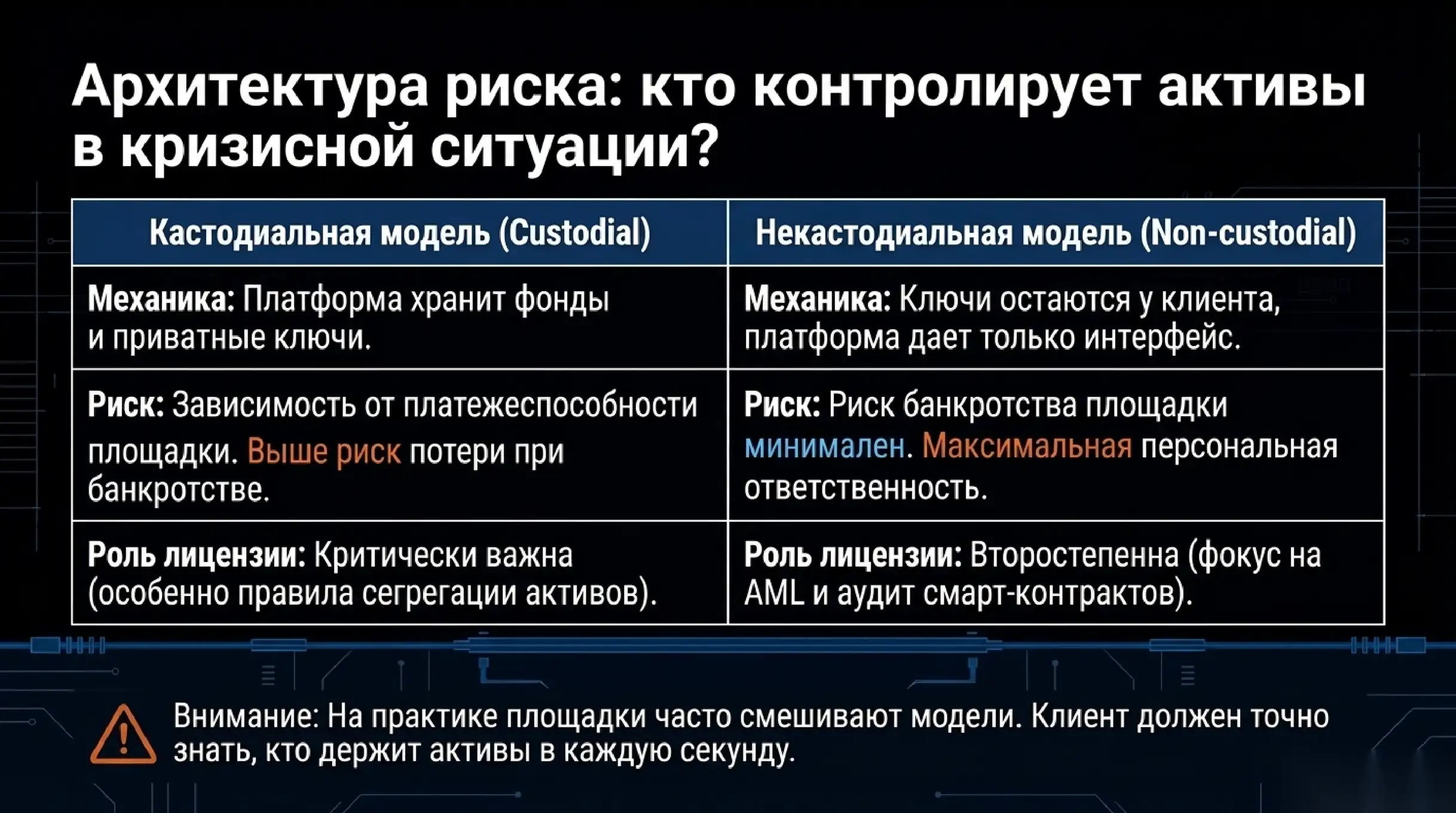 Кастодиальные и некастодиальные модели
