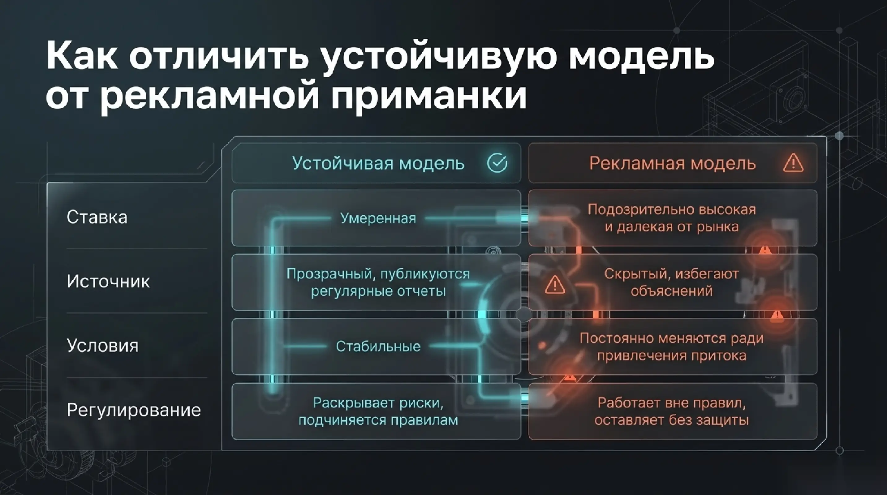 Как отличить устойчивую модель от рекламной